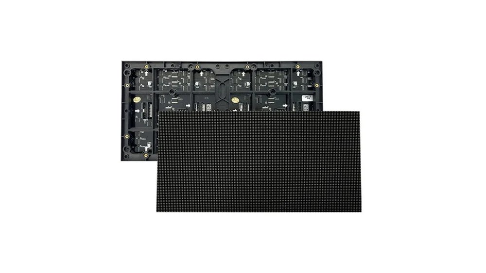 P2.5 module — front pixel face and rear drive electronics