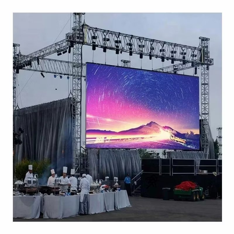 The same system ground-supported at an outdoor corporate event